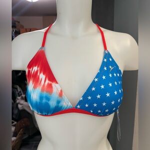 NWT Speedo Red, White, & Blue Bikini Top